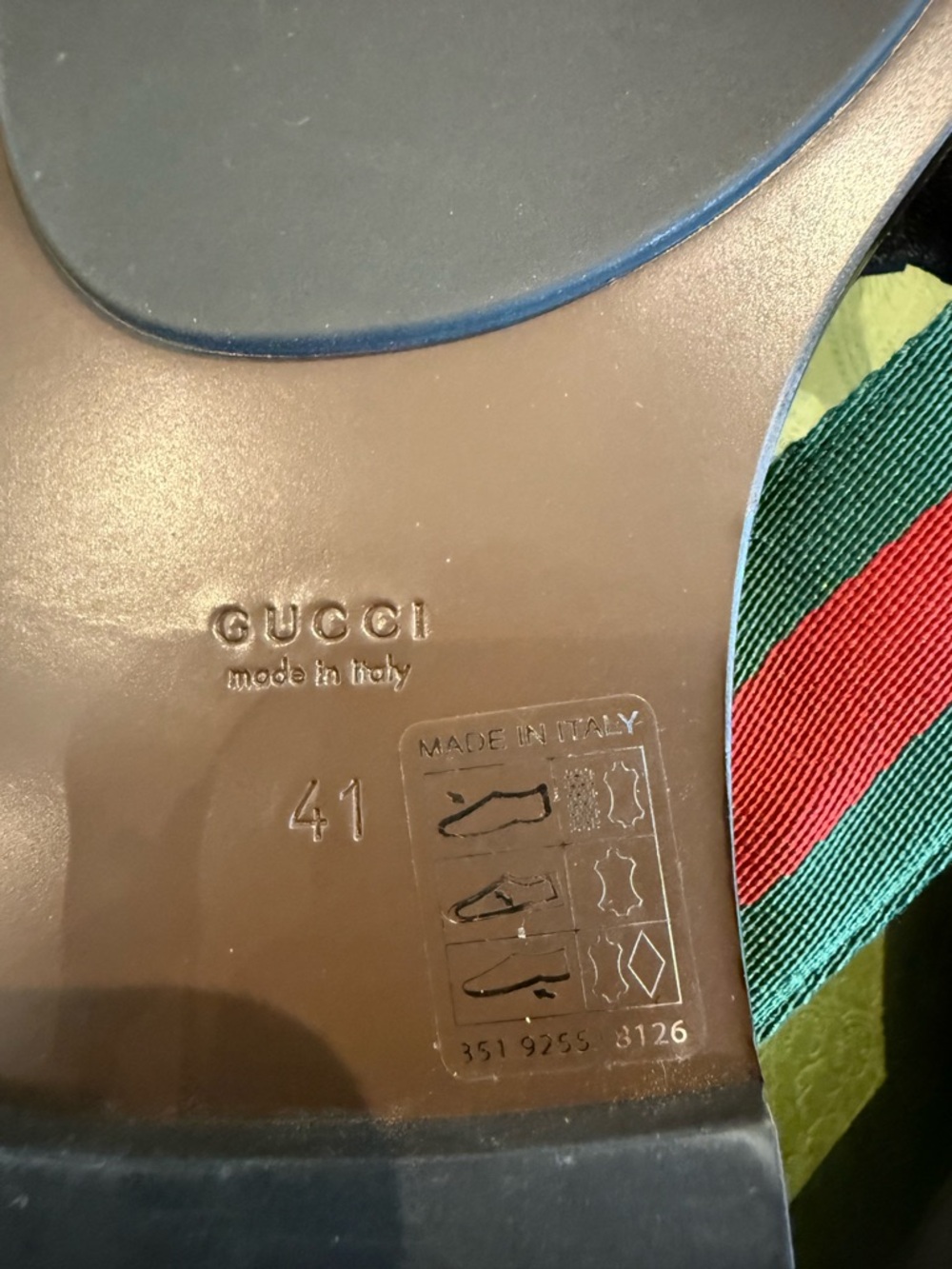 Gucci Brown GG Logo Web Stripe Thong Sandals - Picture 8 of 8